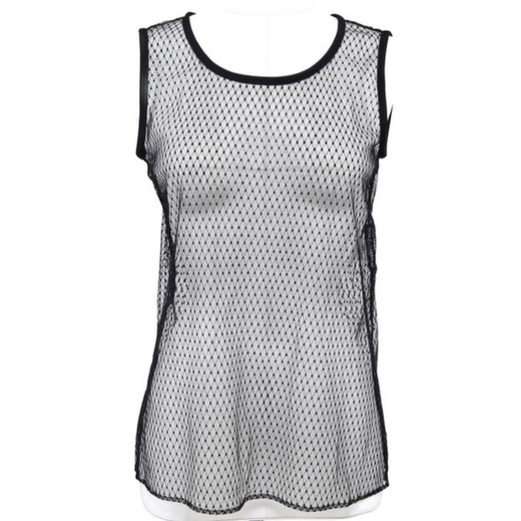 DOLCE & GABBANA Black Top Blouse Shirt Tank Sleeveless Netted Sheer Sz 38 - Picture 1 of 8